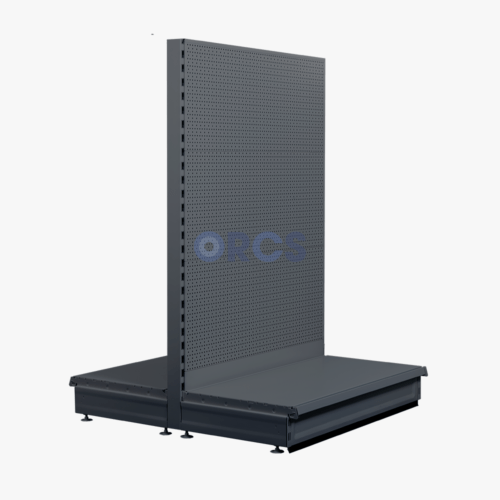 Gondolastelling-perfo-rechts-7015 Gondolastelling / middenstelling met perfo RL achterwand - RAL7015 (210 x 100 x 57) - Afbeelding 1