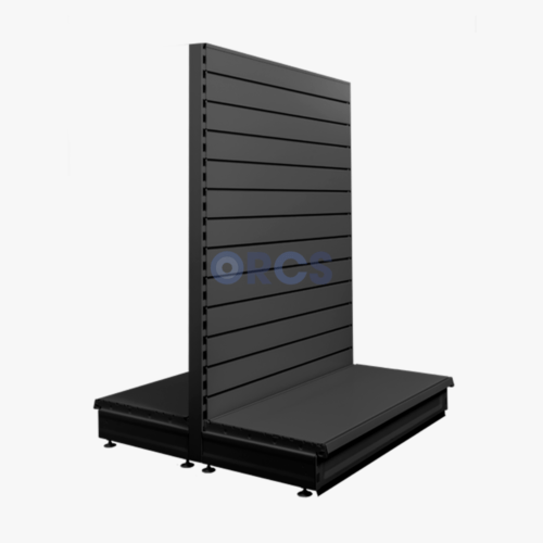 Gondolastelling / middenstelling Slatwall - RAL9005 - Zwart (140 x 100 x 47)