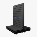 Gondolastelling / middenstelling Slatwall - RAL9005 - Zwart (160 x 100 x 47) - Afbeelding 2
