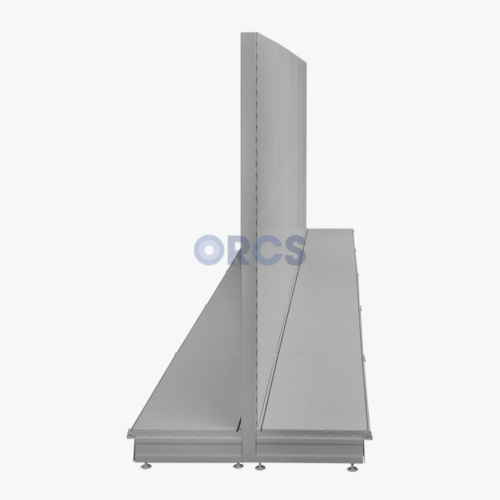 Complete gondolastelling perfo RAL9006-5 meter Complete gondolastelling perfo RAL9006-5 meter